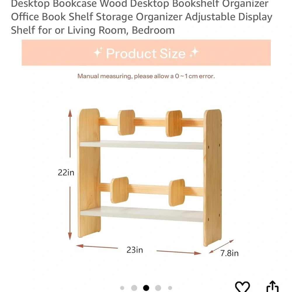 Modern Wooden Display Shelf - Natural and White